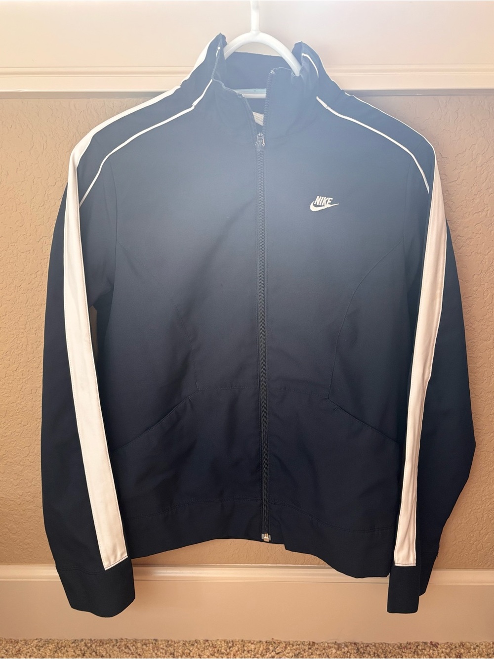 Nike Navy White Full Zip Track Jacket Women’s Small